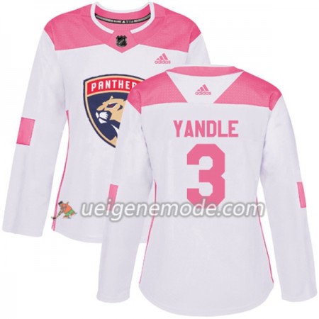 Dame Eishockey Florida Panthers Trikot Keith Yandle 3 Adidas 2017-2018 Weiß Pink Fashion Authentic